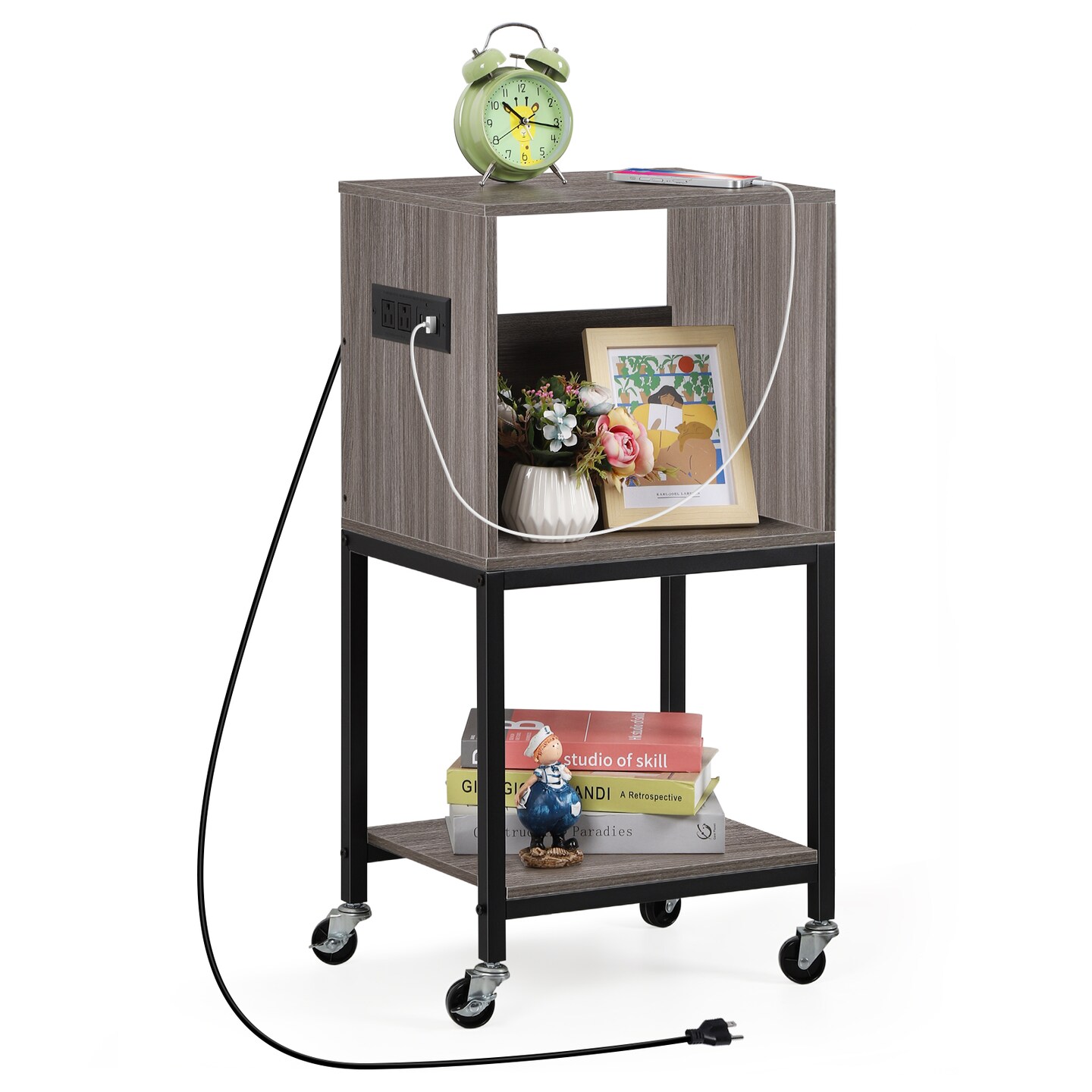 Record Player Stand with Record Storage
