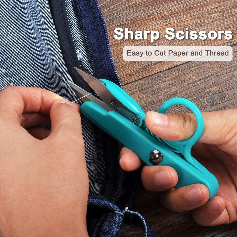 Thread Snips, Crochet Scissors Yarn Scissors Small Mini Scissors Fabric Scissors Embroidery Scissors Thread Scissors Clipper Nippers for Sewing Knitting, 12 Pack