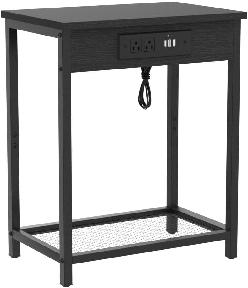 Small End Table with Charging Station