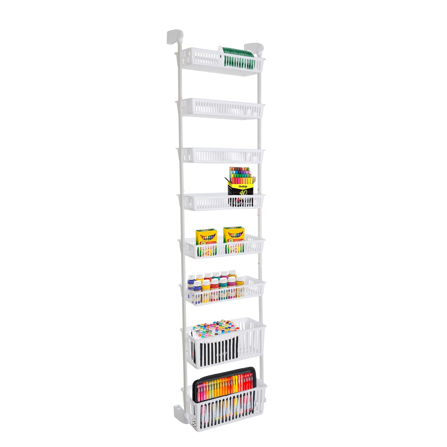 Smart Design 8-Tier Over-The-Door Hanging Pantry Organizer - White
