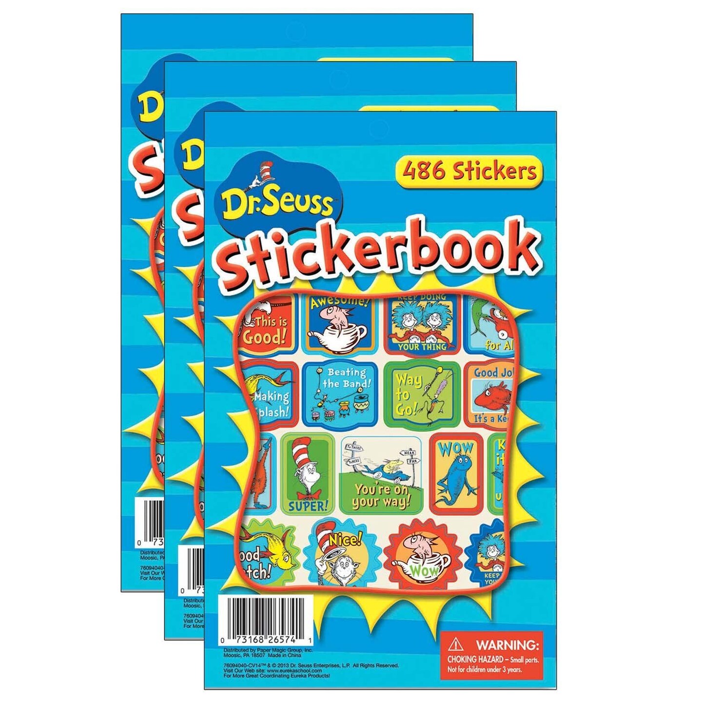 Dr. Seuss&#x2122; Awesome Sticker Book, 486 Stickers Per Pack, Pack of 3