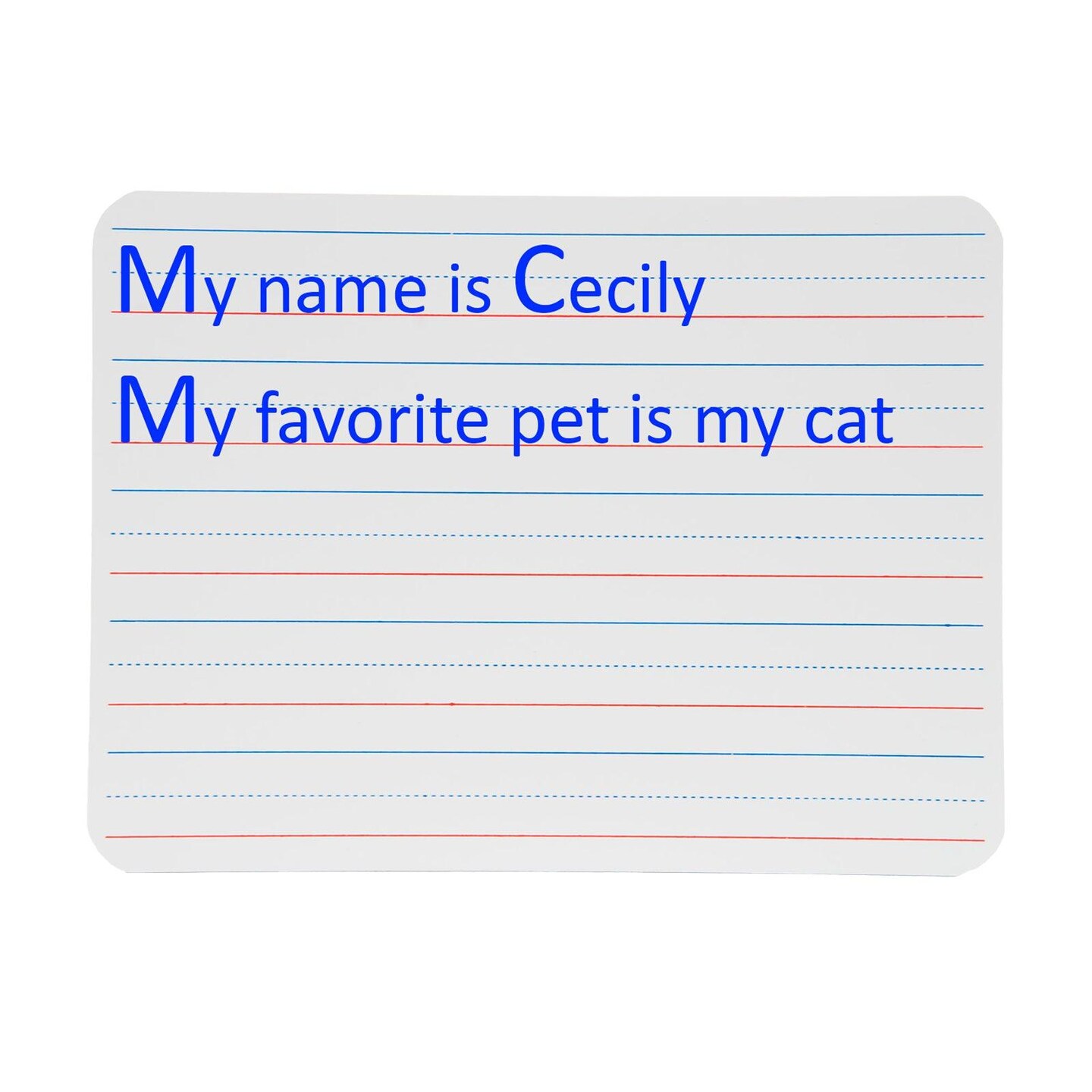 Two-Sided Dry Erase Board, Plain/Ruled, 9&#x22; x 12&#x22;, Pack of 4