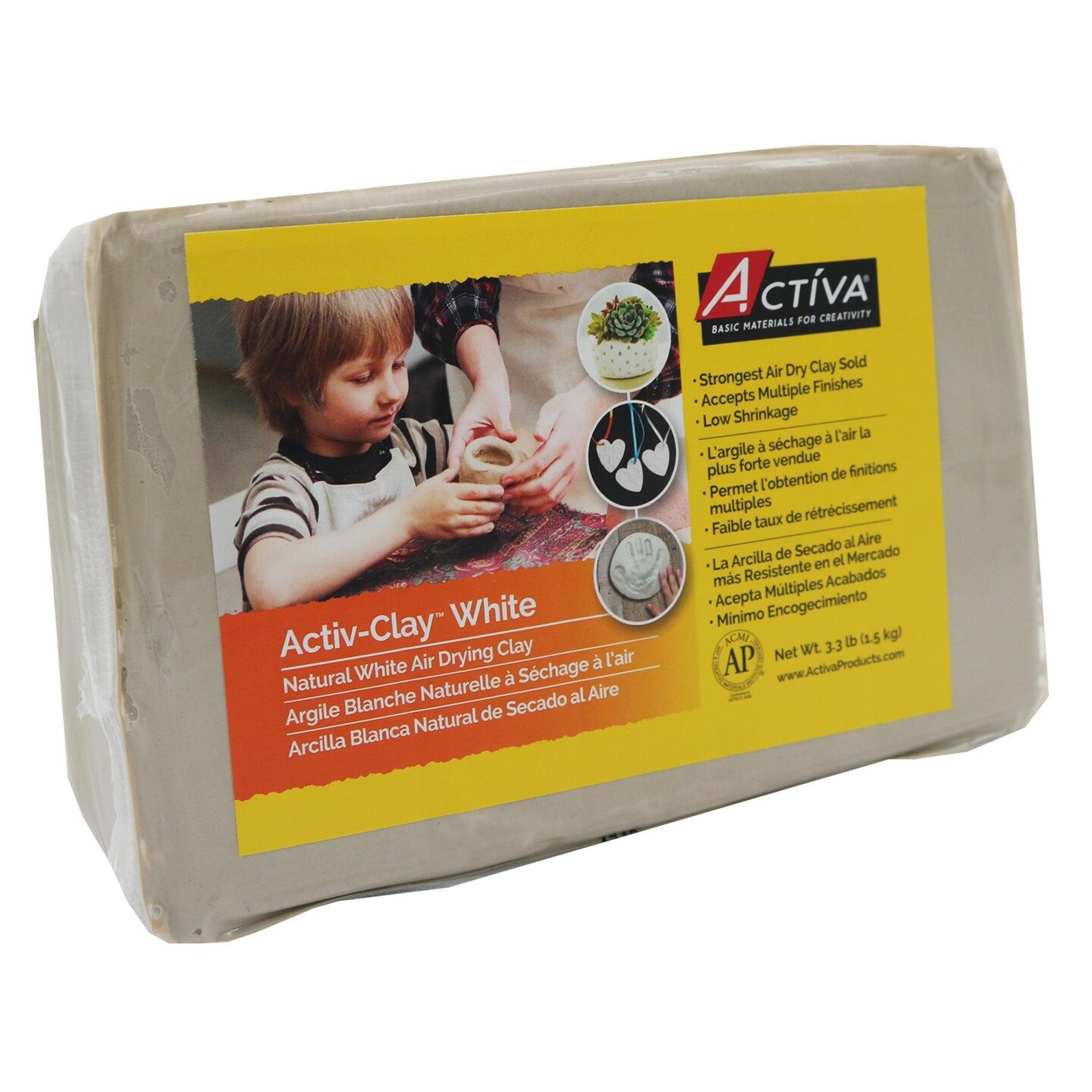 Activ-Clay&#x2122; Air Dry Clay, White, 3.3 lbs.