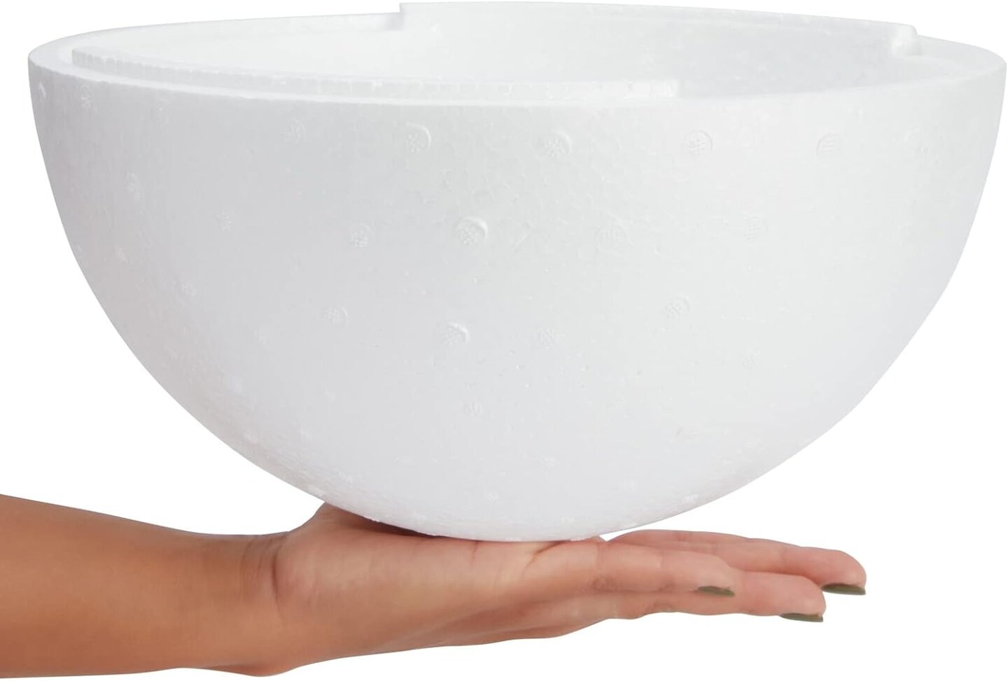 White Half Sphere Foam Ball for DIY Crafts, Large Hollow Dome for Art Supplies (11.4 x 6 in)