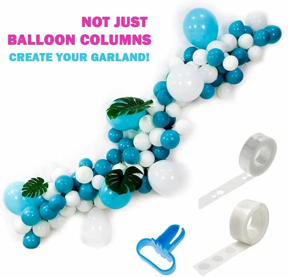 2 Set Balloon Column Stand Kit with Metal Pole &#x26; Water Bases