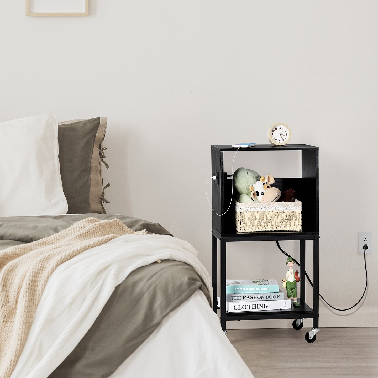 Record Player Stand with Record Storage