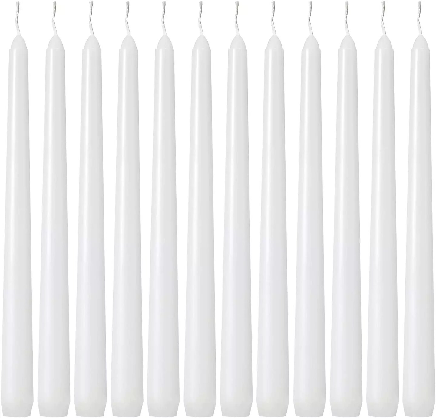 Kitcheniva White Dripless And Smokeless Taper Candles 10 Inch 24 Pcs