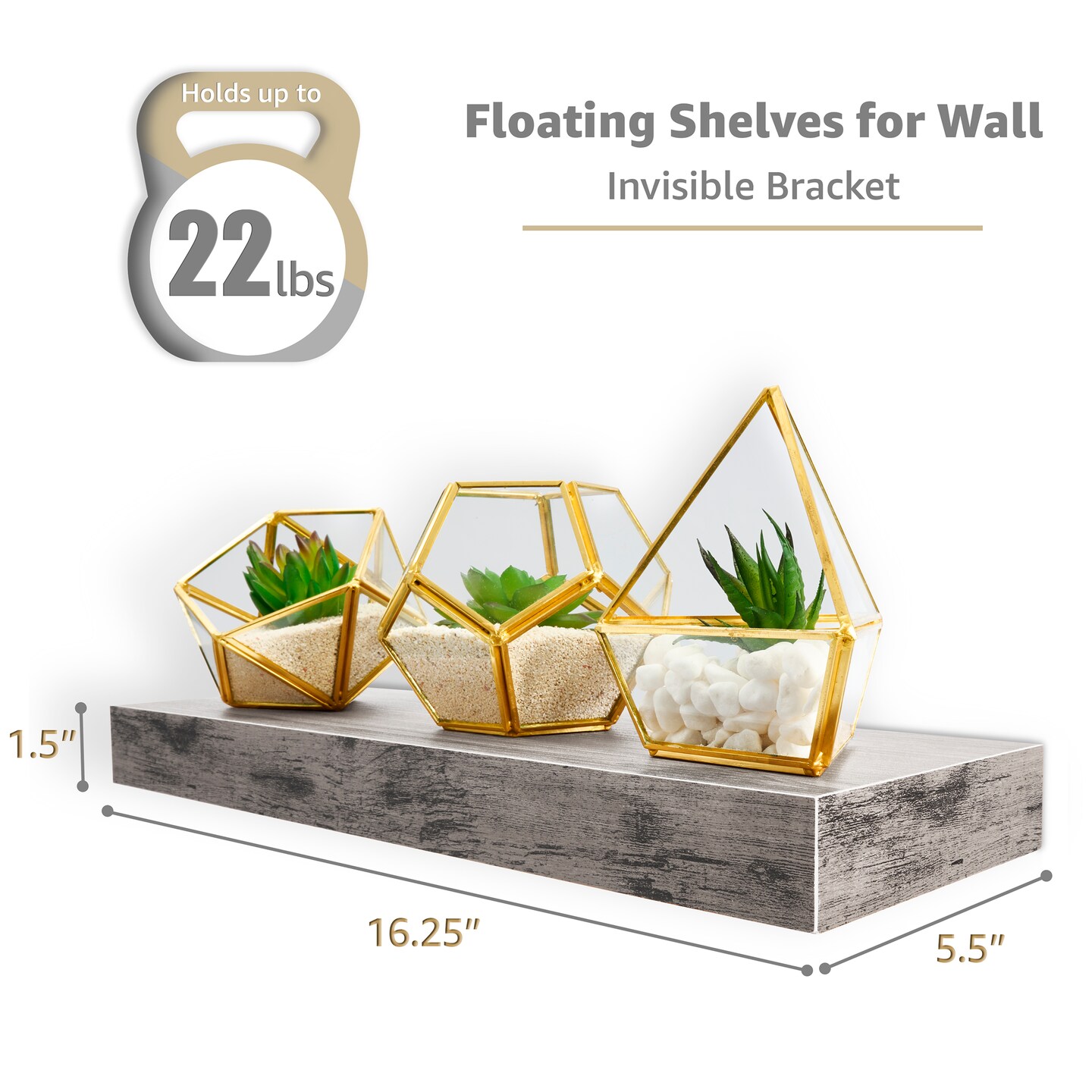 Sorbus 4 Pack Wall Mounted Floating Shelves - for storage and displaying showpieces, home decor items, and other prized possessions