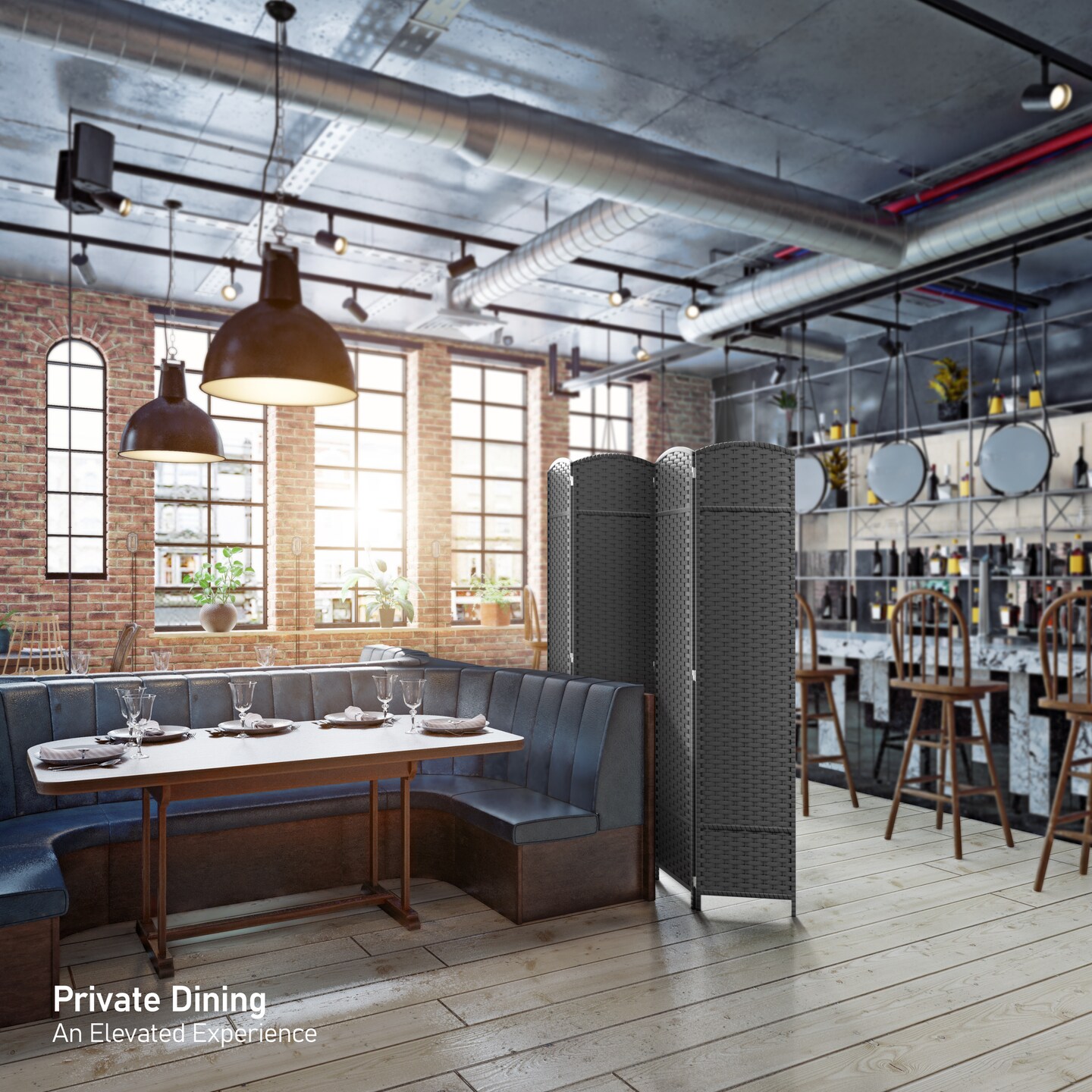 Sorbus 4 Panel Room Divider Panel, 6 ft. Tall Extra Wide Double Hinged Panels - Folding Privacy Screens