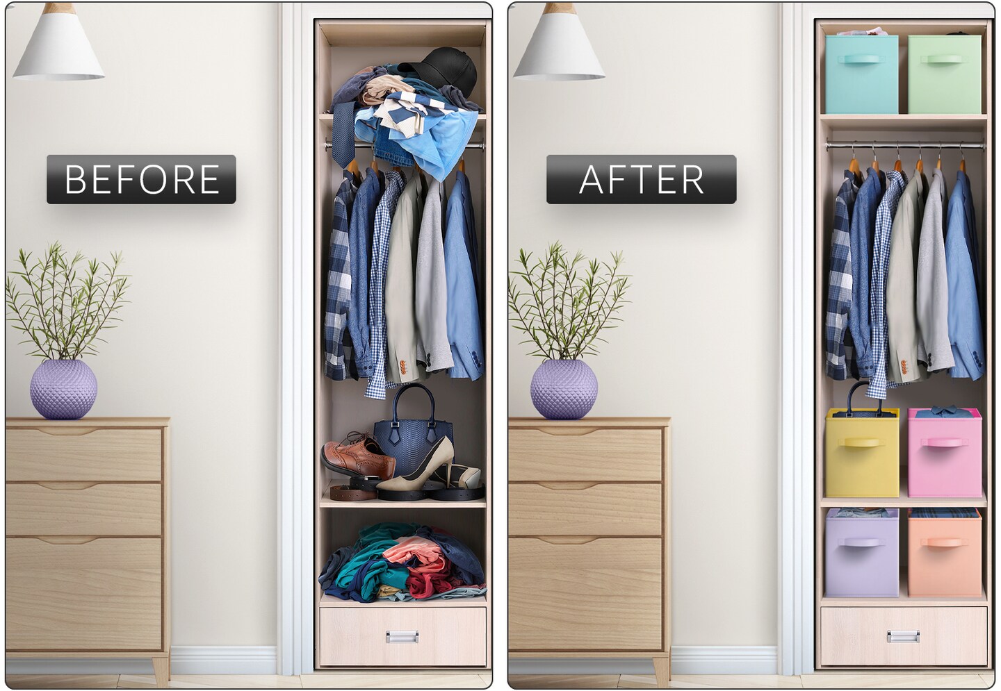 Sorbus 6 Pack 13 Inch Foldable Storage Cubes with Handles- for Organizing Home, Shelves, Nursery, Playroom, Closet and More