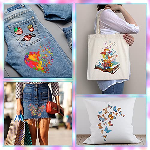 5 Pieces Butterfly Iron on Patches Heat Transfer Colorful Cute Stickers  Washable DIY Iron on Transfer Decals for T-Shirt Jeans Backpacks Families  Clothing Hat DIY Applique, 5 Styles