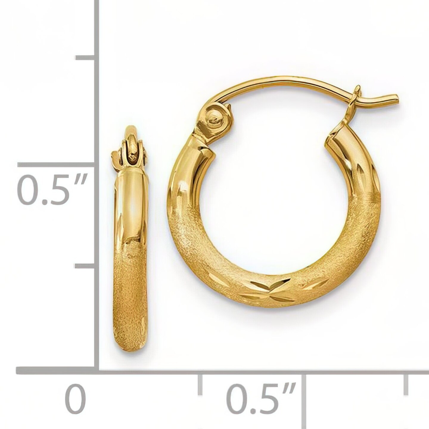 14K Gold Tube Hoop Earrings Jewelry 17mm x 14.5mm