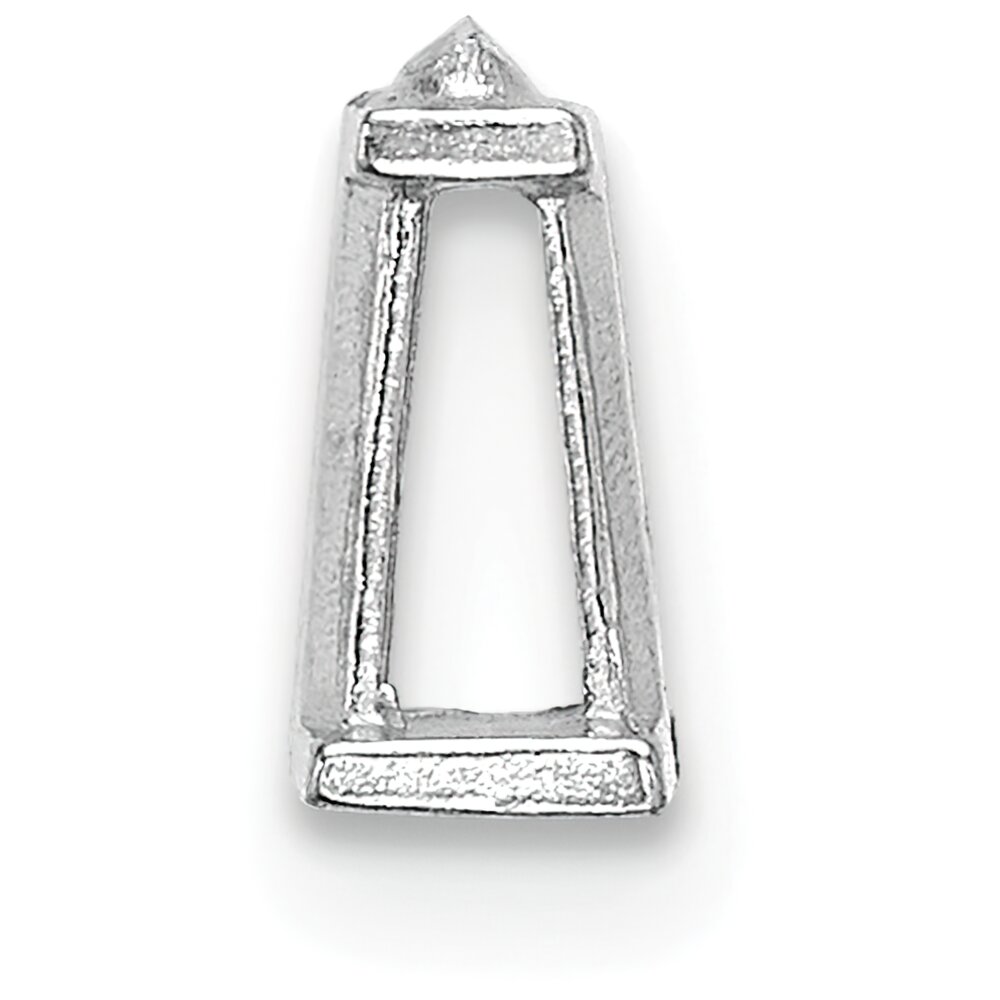 14K White Gold Tapered Baguette Setting 7.25x3.25mm