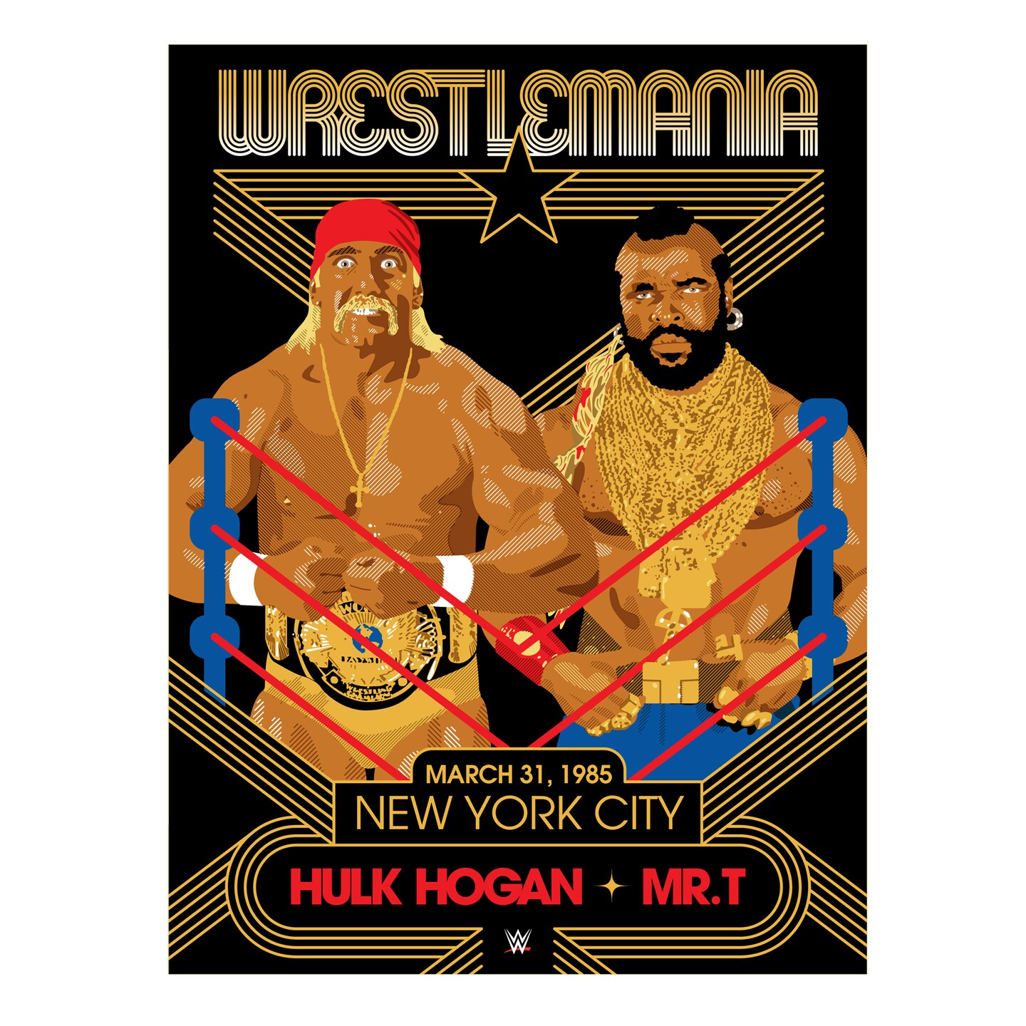 Phenom Gallery WWE Wrestlemania 1 Hulk Hogan and Mr. T 18&#x22; x 24&#x22; Serigraph