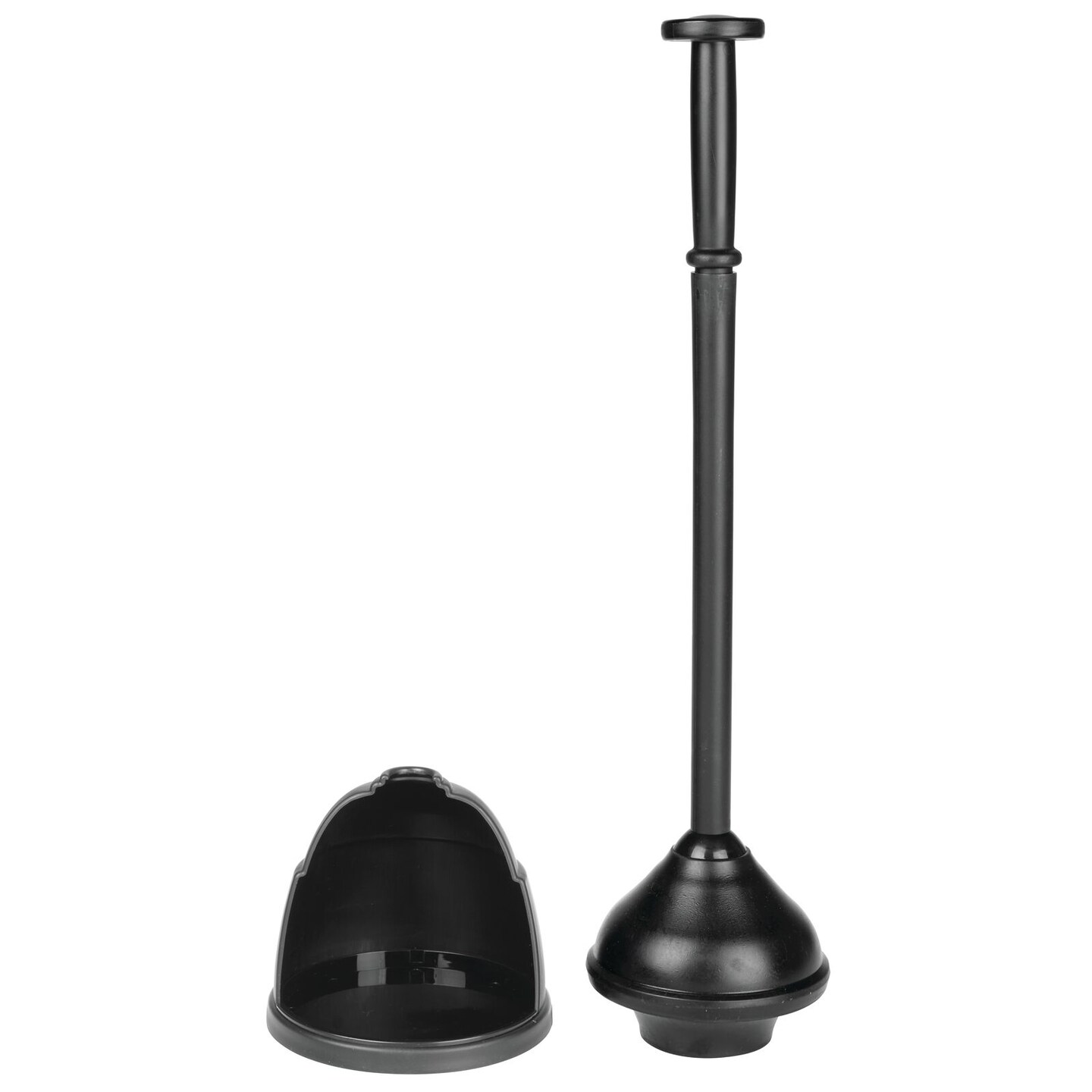 mDesign Plastic Freestanding Toilet Plunger and Storage Cover Set