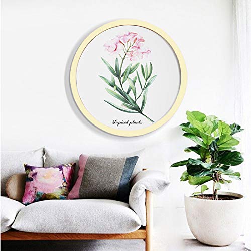 TFlower Round Photo Frame for Wall, Picture Frame Wall Decor Wood Photo Frame Golden 8in