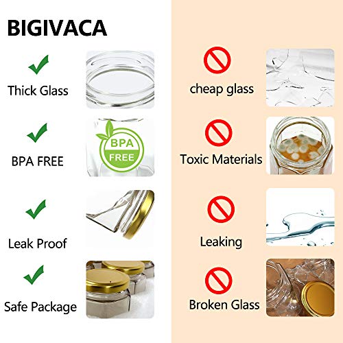 1.5 oz Hexagon Mini Glass Honey Jars with Wood Dippers,30 Pack Small Honey Jars with Gold Lids,Bee Pendants,Jutes,35 Bee Stickers,Perfect for Baby Shower,Wedding Favors,Party Favors