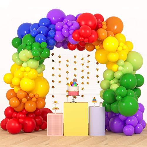 Happy Birthday Rainbow Mix Balloon Bouquet (12 Balloons) - Balloon Delivery  by