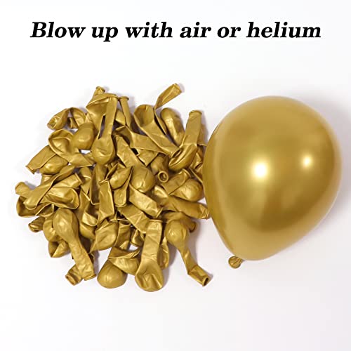 Gold Balloons, 120pcs 5 Inch Chrome Metallic Latex Gold Balloon for Party Supplies Birthday Anniversary Festival Baby Shower Wedding Engagement Decoration