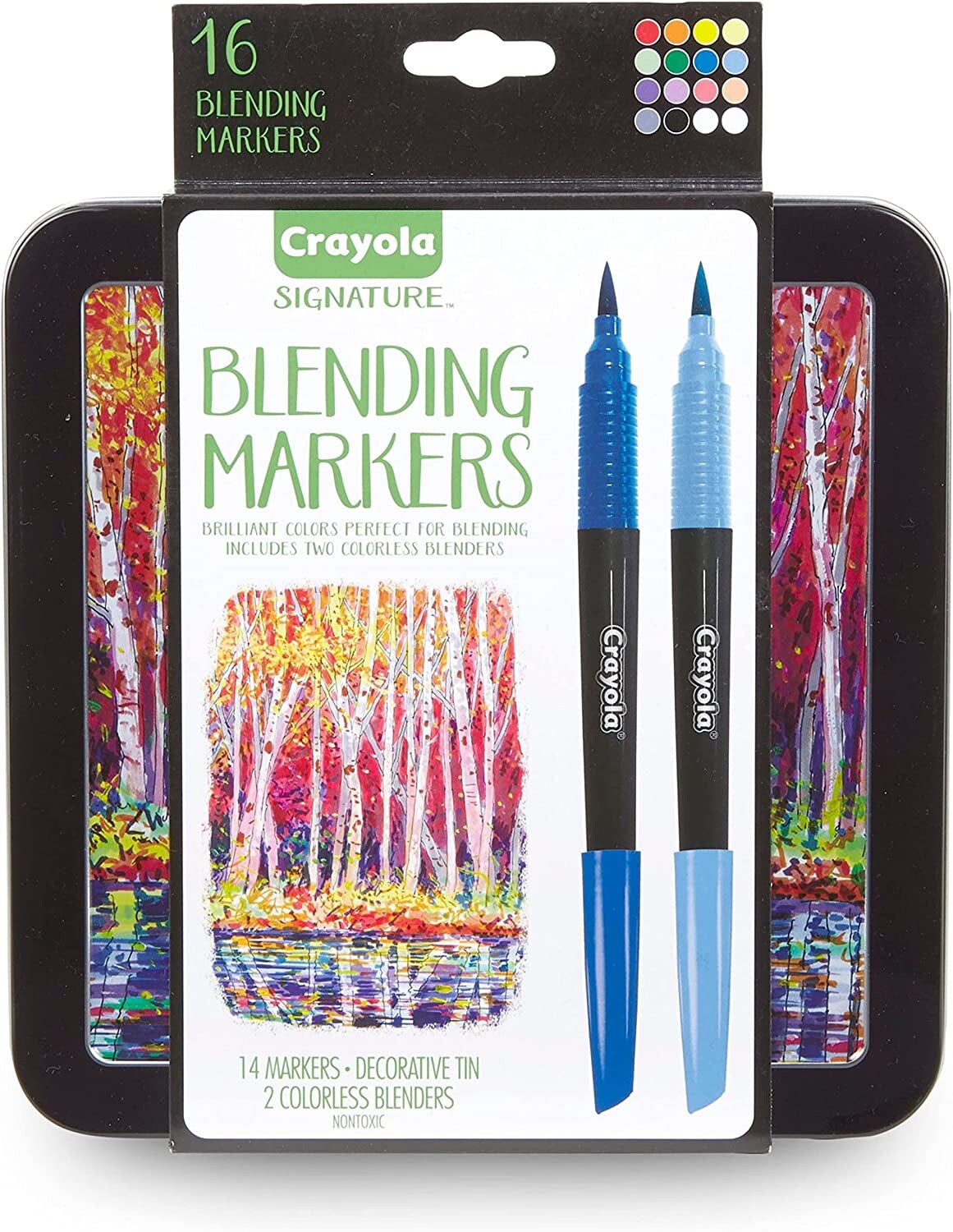 Crayola Brush & Detail Dual Tip Marker Set (32ct), Adult Coloring Markers, Gifts for Teens & Adults