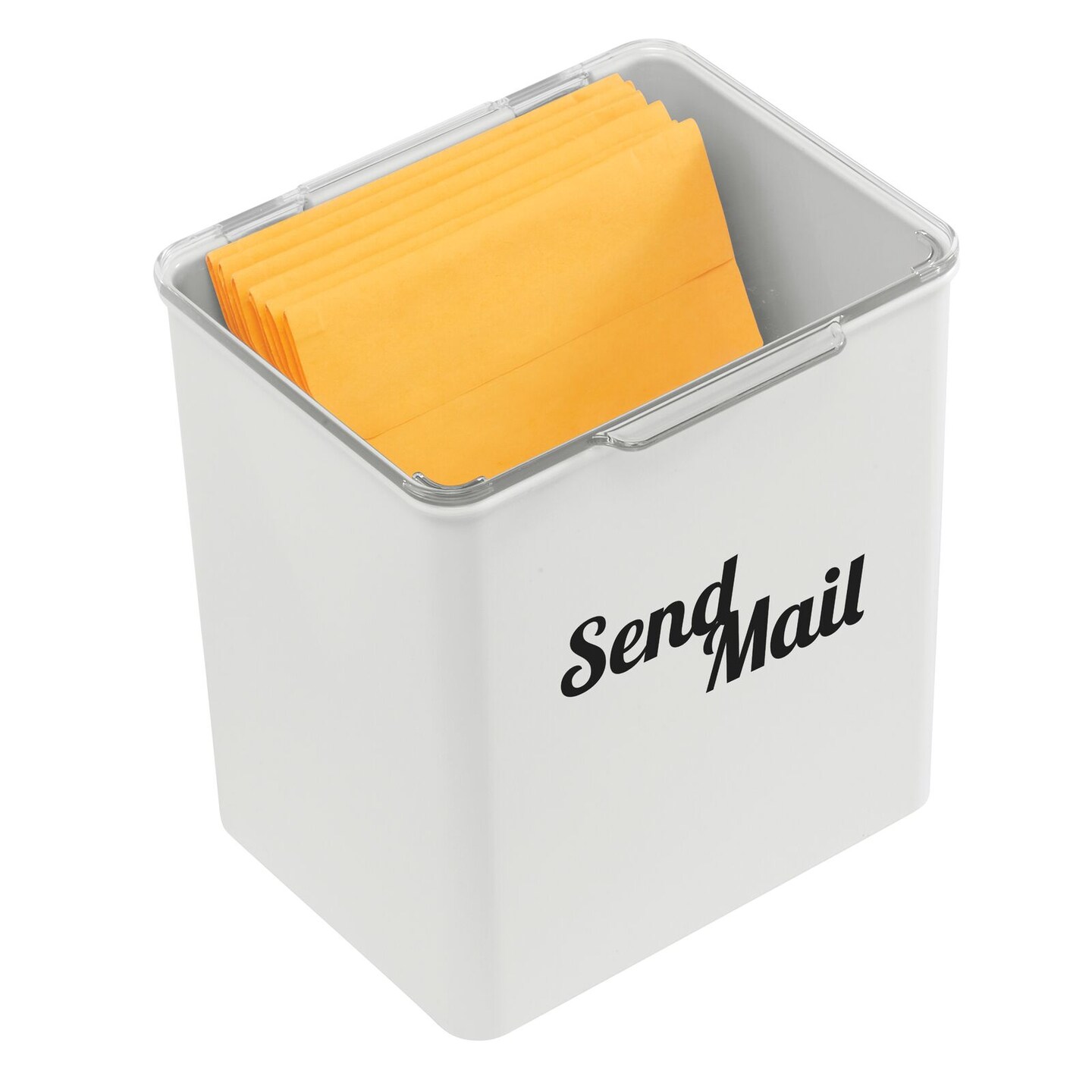 mDesign Plastic Stackable Home, Office Storage Box + 32 Labels