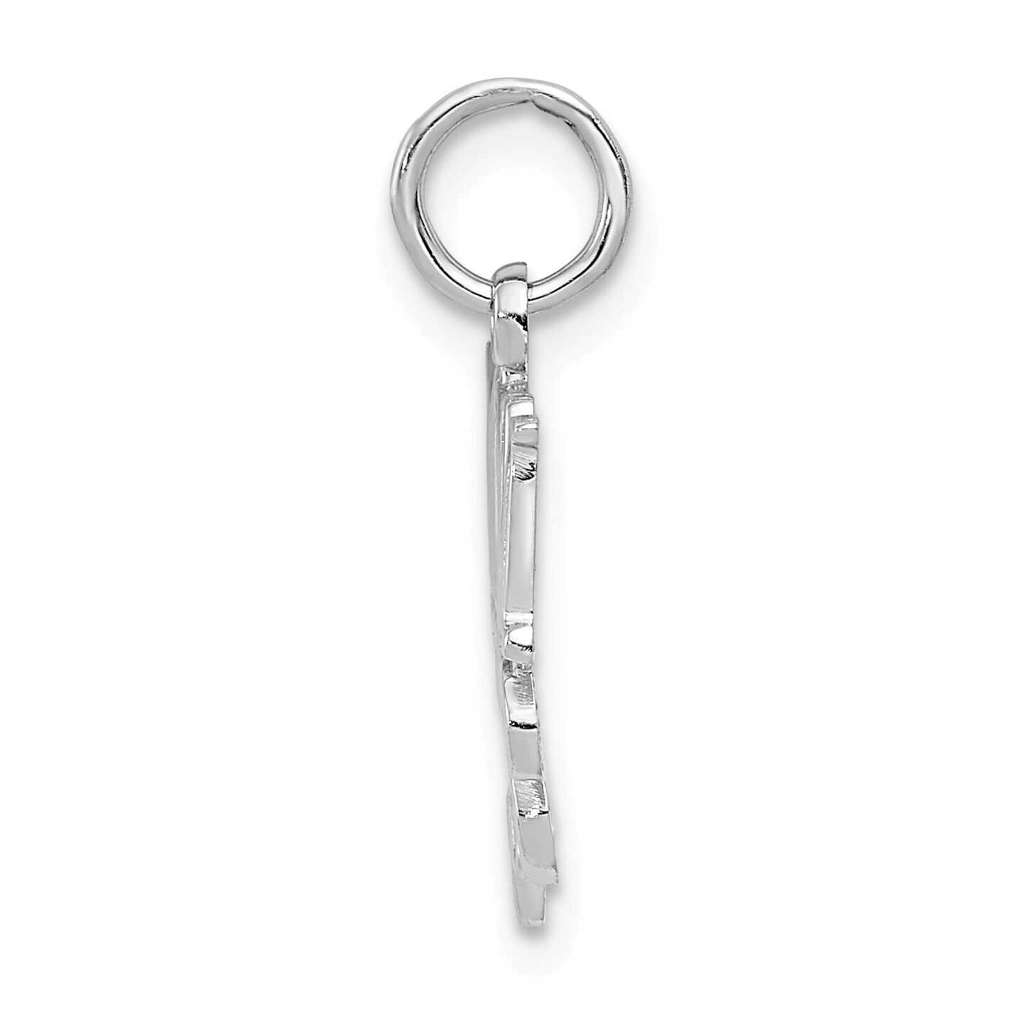 14K White Gold Mom Charm Family Mother Jewelry Pendant 20mm x 17mm