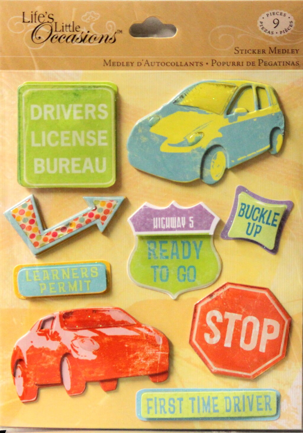 K &#x26; Company Life&#x27;s Little Occasions Drivers License Dimensional Stickers Medley