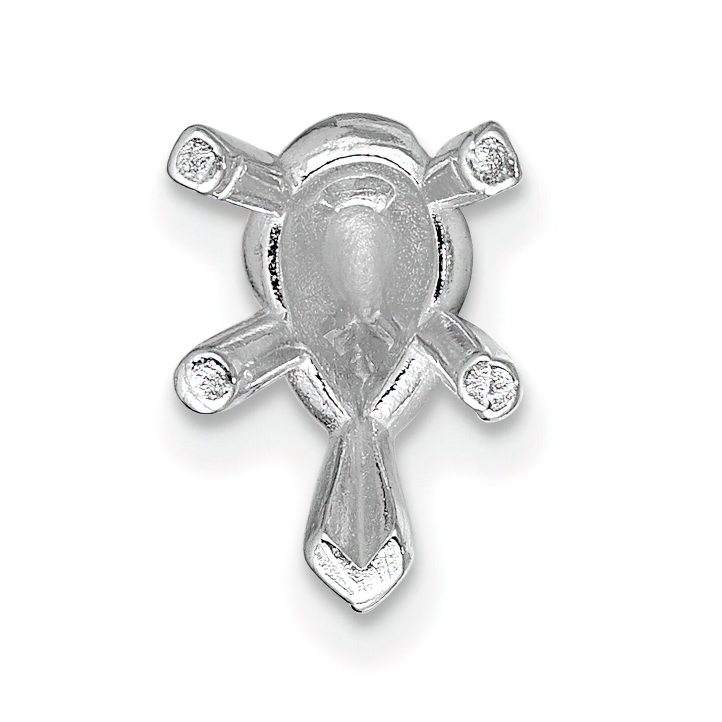 14K White Gold 5 Prong Pear Tapered Setting 12.5x8.5mm