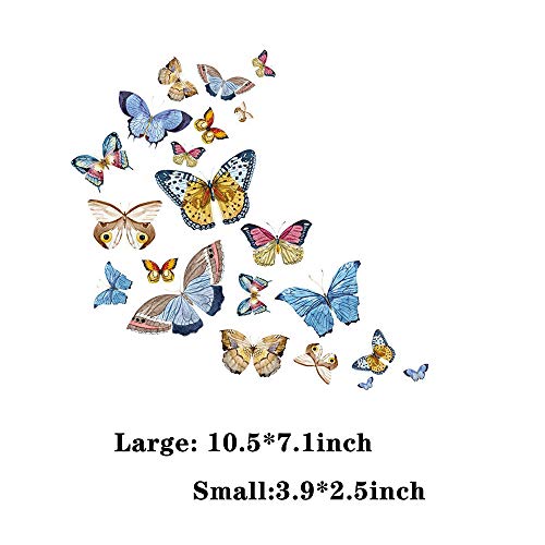 Ceresa Inc Butterfly Iron On Patches Heat Transfer Stickers Cute Appliques  Repair and Decorate for Clothes Jackets Hats Backpacks Jeans,Kids Boys  Girls with Waterproof A-Level Washable1Pcs 21 Patterns