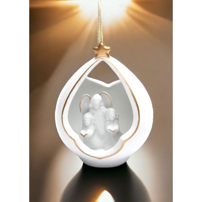 kevinsgiftshoppe Ceramic Guardian Angel Ornament Home Decor Religious Decor Religious Gift Church Decor