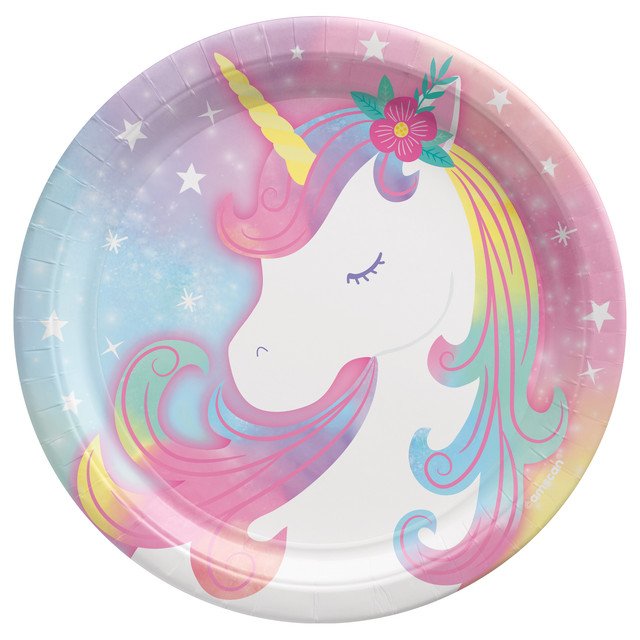Enchanted Unicorn 7&#x22; Round Dessert Plates - 8ct