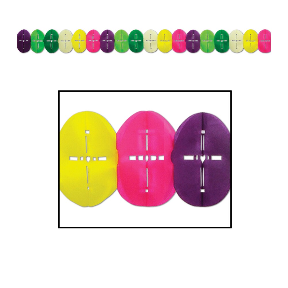 Beistle Easter Egg Garland 6 1 By 4&#x22; X 12 - 12 Pack (1 Per Package)