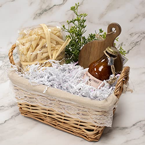 Crinkle Cut Paper Shred Filler (1/2 LB) - Diamond White for Gift Wrapping & Basket Filling | MagicWater Supply