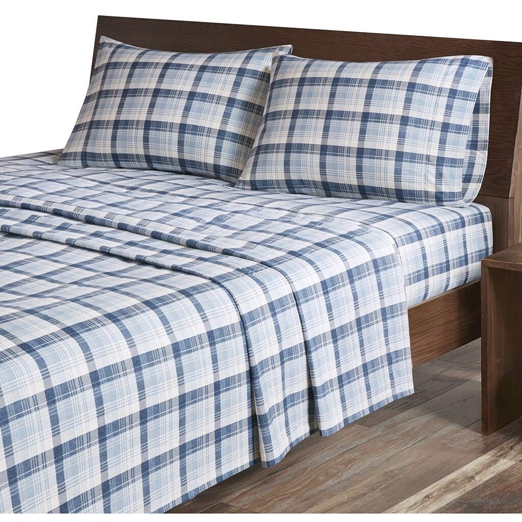 JLA Home INC Flannel Sheet Set Tasha Blue Queen