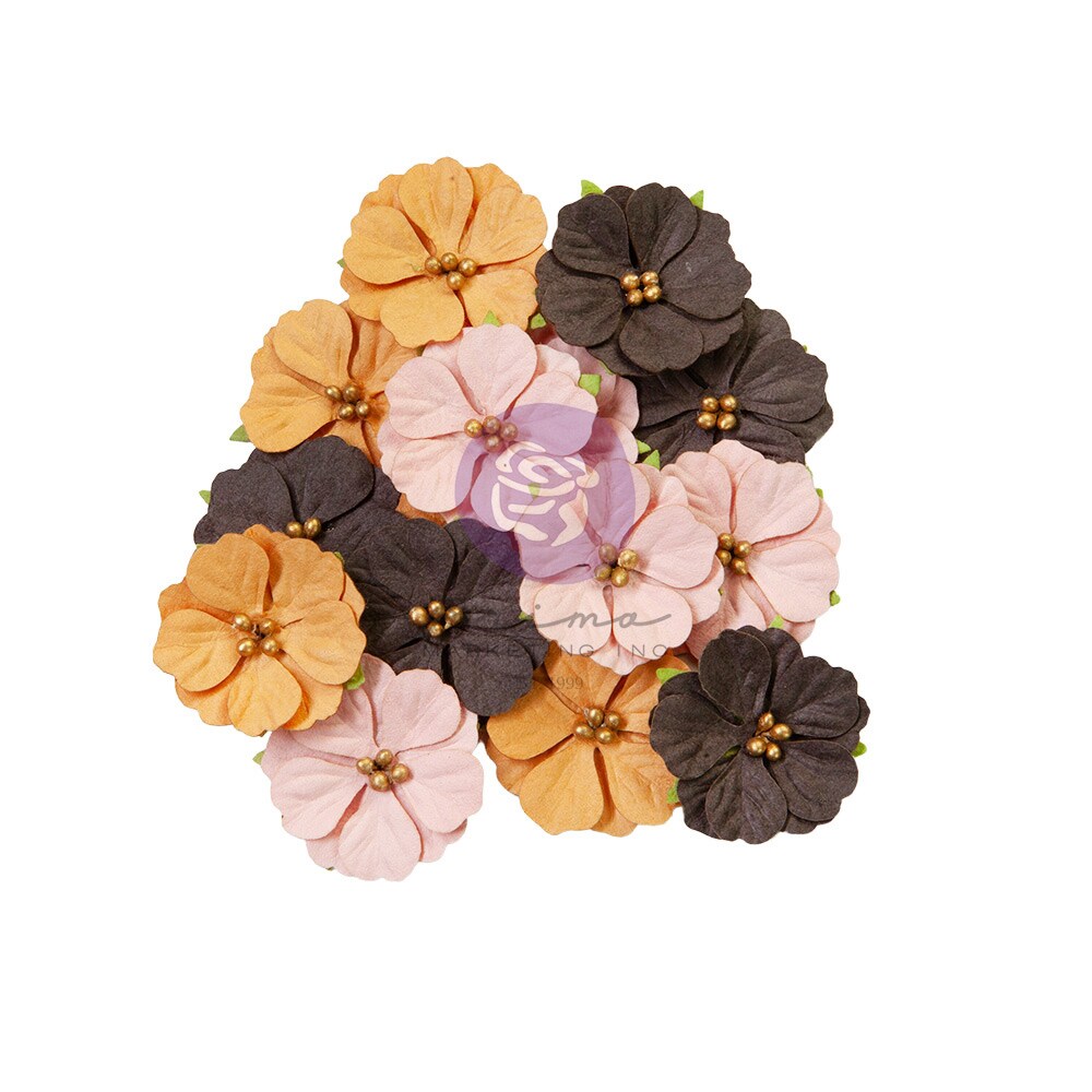 Twilight Collection Flowers - Witche&#x2019;s Brew - 15 pcs / mulberry paper Scrapbook Supplies Material For Craft Notebooksdecoupage Album Journals Planners Art Journaling Bullet