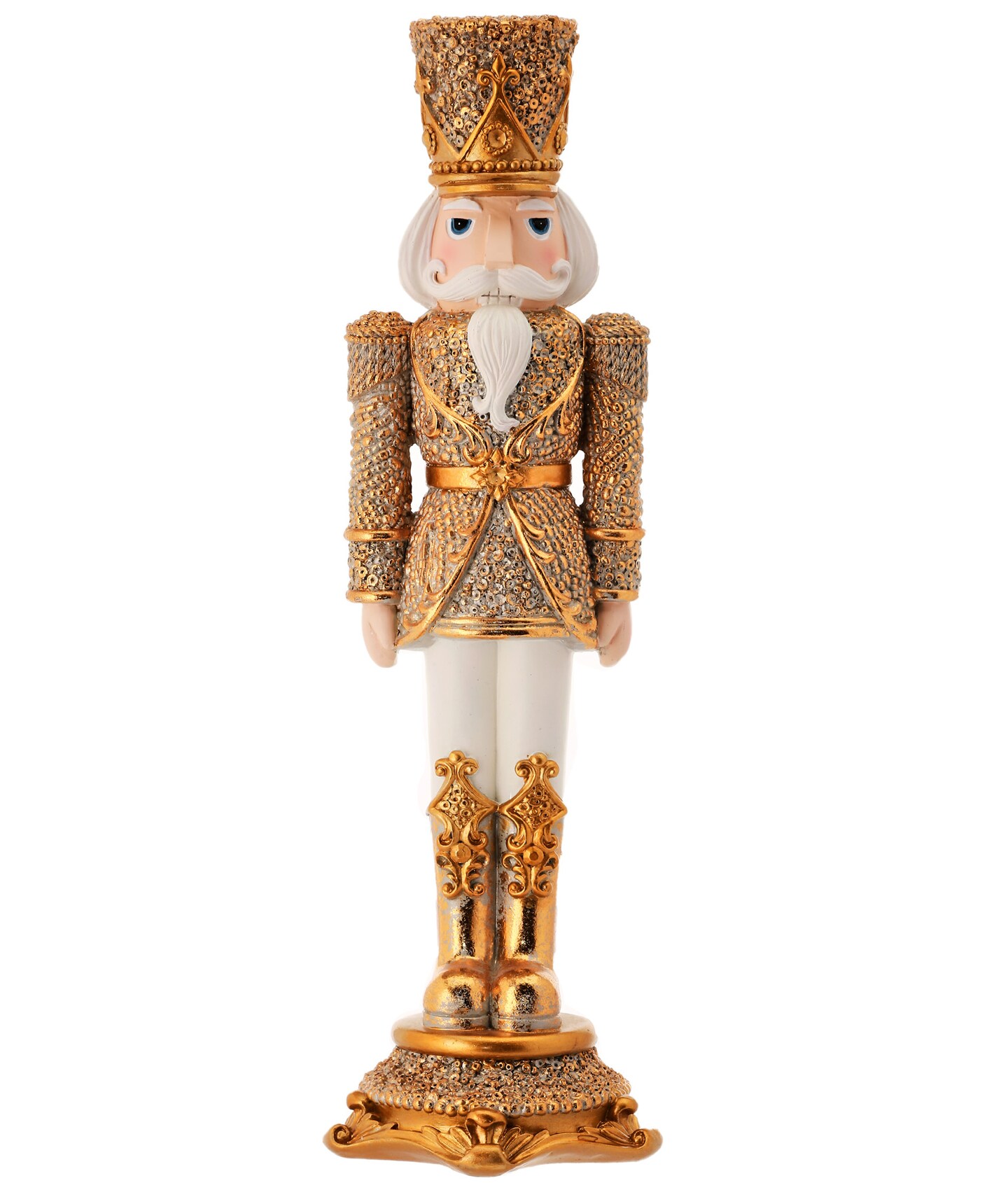 Contemporary Home Living 13&#x22; Gold King Table Top Christmas Nutcracker