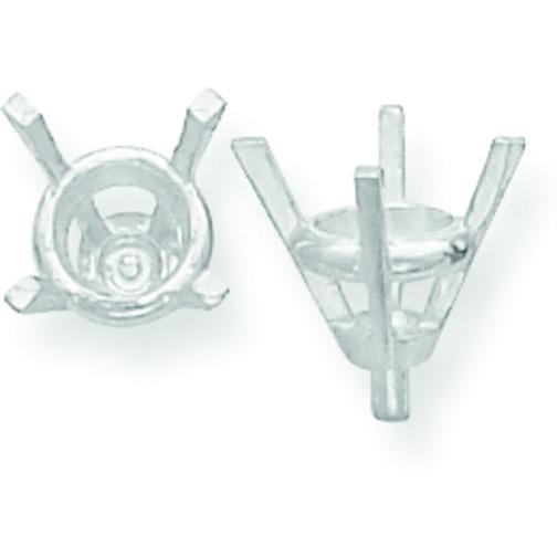 14K White Gold 4 Prong Round Peg Center Head 6.5mm