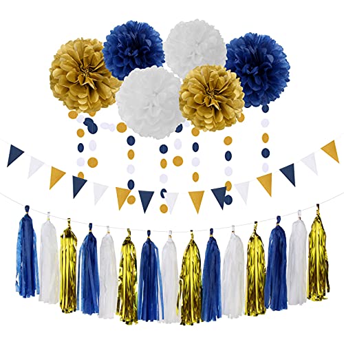 52 Ft Gold Leaf Garland - Spring Party Decorations, Hanging Paper Gold Leaves Streamer Banner for Golden Wedding, Engagement, Bridal Shower, Birthday, Baby Shower, Summer Nature Tea Party Decorations
