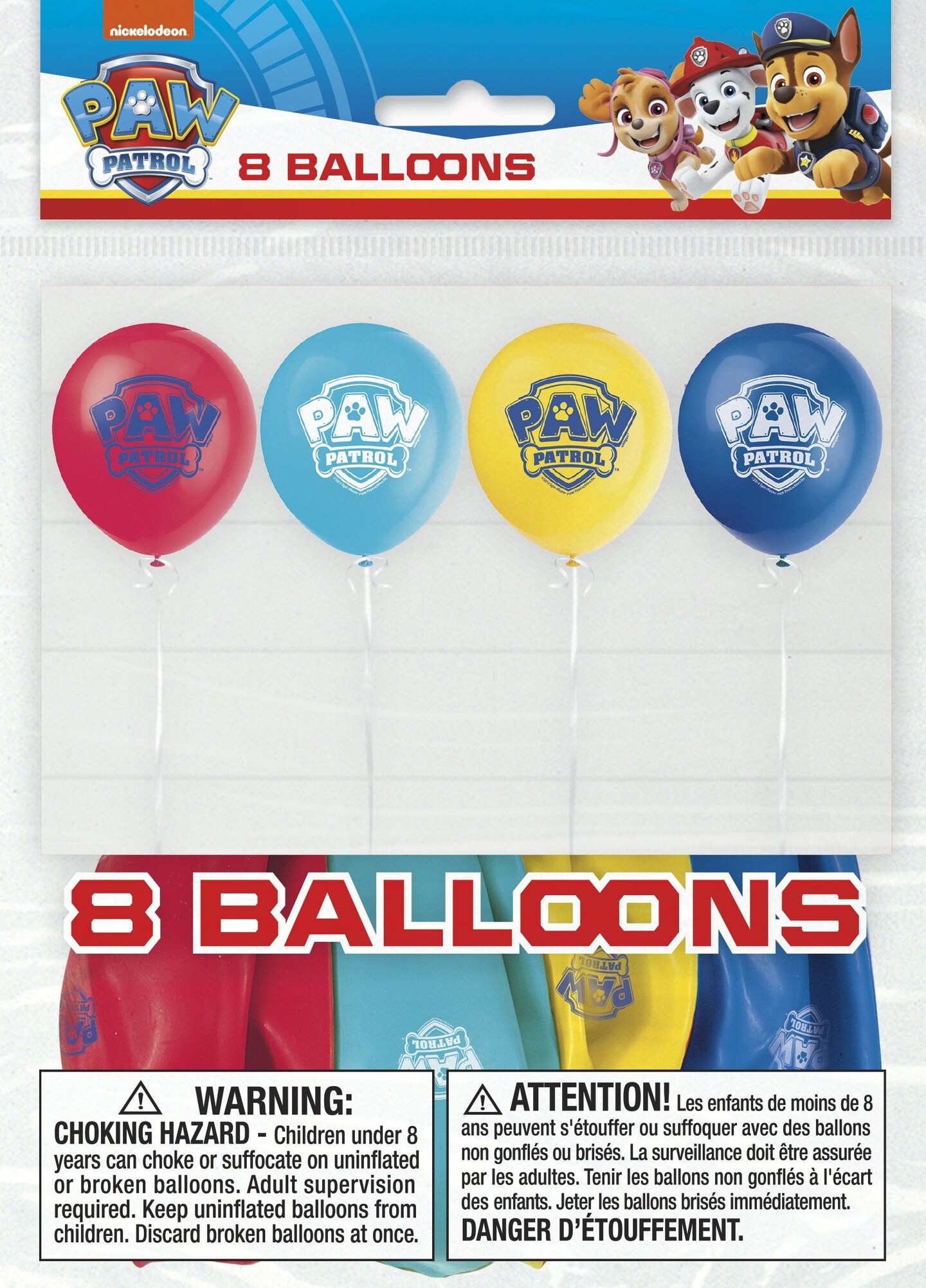 Paw Patrol 12&#x22; Latex Balloons - 8ct