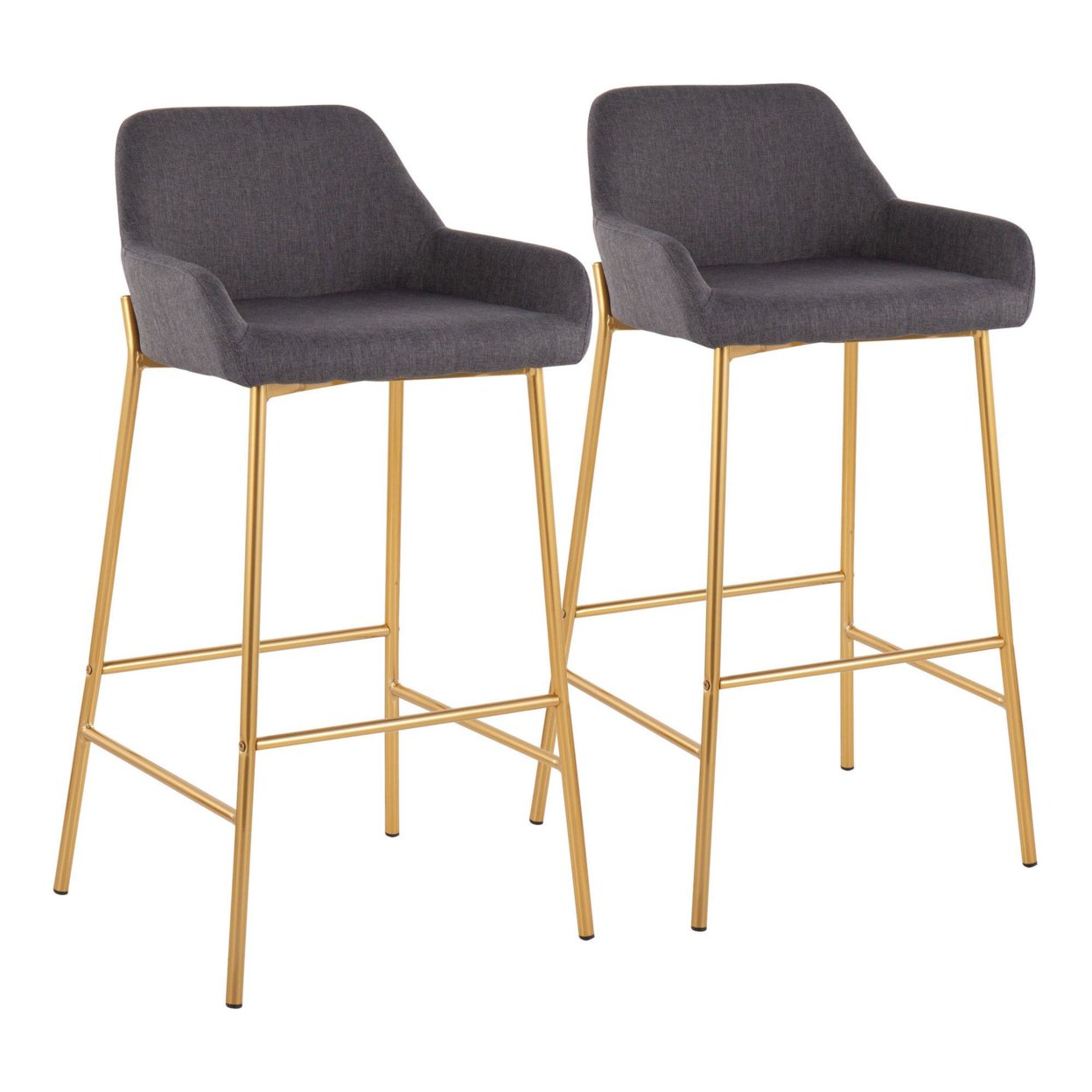 Lumisource Daniella Contemporary Glam FixedHeight Bar Stool In Gold
