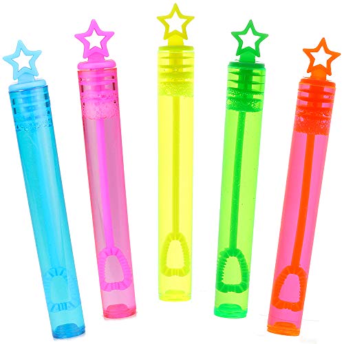 40 Pieces Star Bubble Wands Assortment Neon Party Favors Summer Gifts Fun Toys