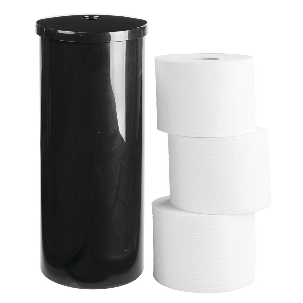 mDesign Plastic Toilet Paper 3-Roll Storage Organizer with Cover