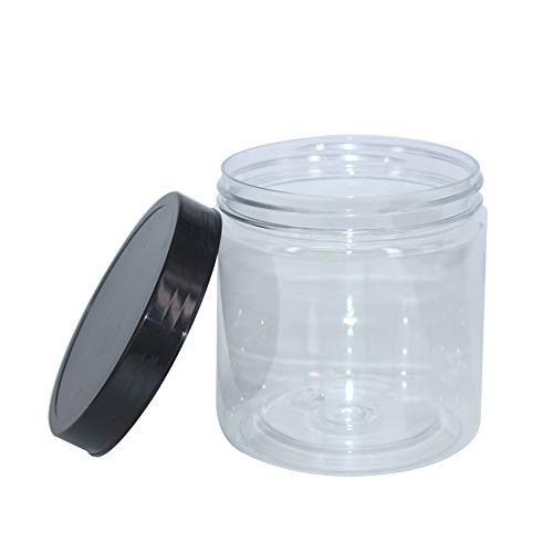 ZMYBCPACK 12 Pack 16 Oz Clear Plastic Mason Jars With Seal Lids