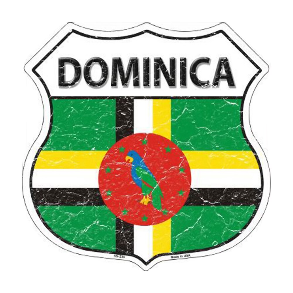 Smart Blonde Dominica Country Flag Highway Shield Metal Sign Hs-235