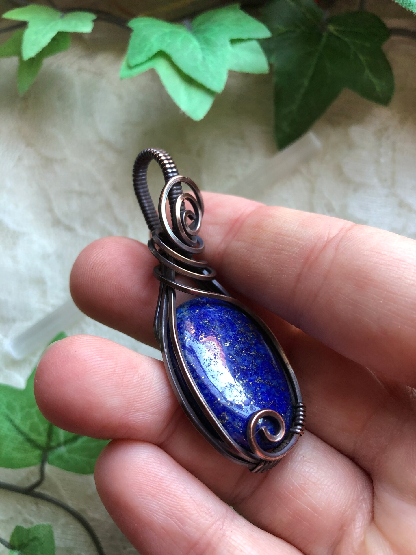 Pendentif En Argent 925 Et Pierres Naturelles - Pyrite & Lapis Lazuli, Fait Main, 7 Cm