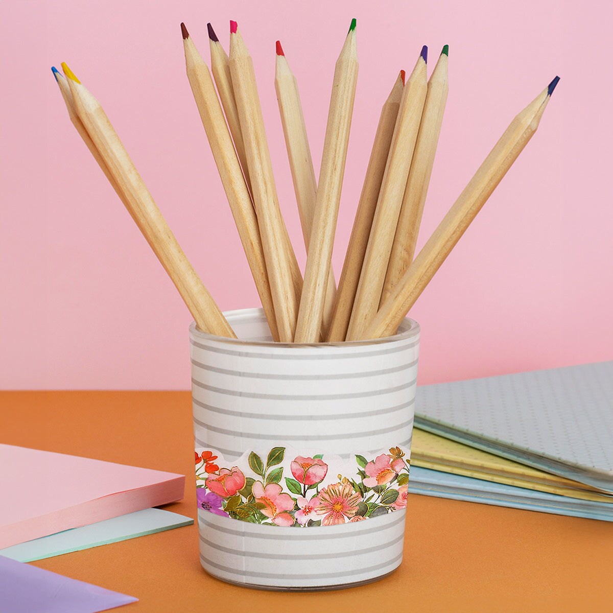 Wrapables Landscape Floral Metallic Gold Foil Washi Tape, 30mm x 3M