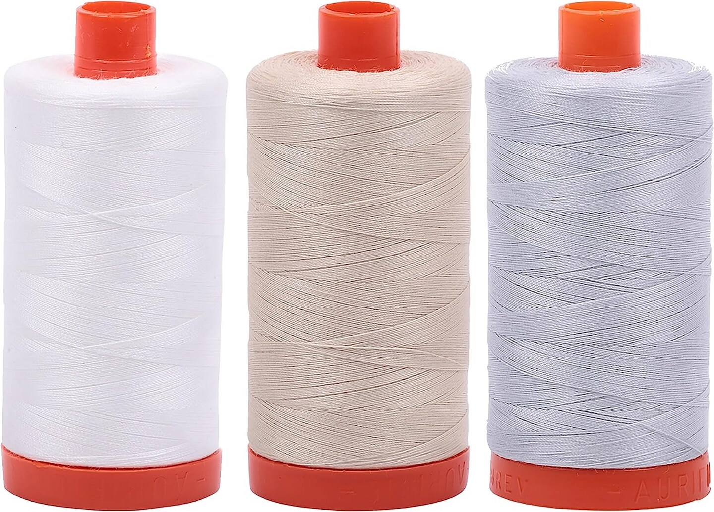 Bundle of Aurifil 50wt Egyptian Cotton Thread, Large 1422 yard Spools, with and without Aurifil Empty Thread Case 12 Spool Capacity (3 Spool Bundles, 2021 2310 2600)