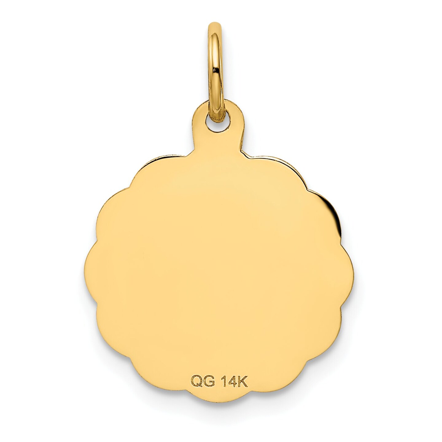 14K Yellow Gold #1 Godmother Disc Charm Jewelry 22mm x 16mm