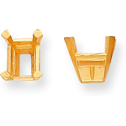 14K Gold 4 Prong Emerald Cut Center Head 4.5x5.5mm