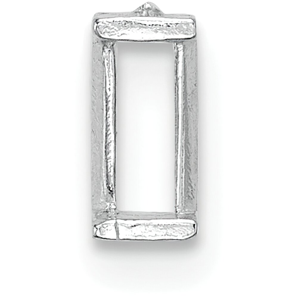 14K White Gold Straight Baguette Setting 6x3mm